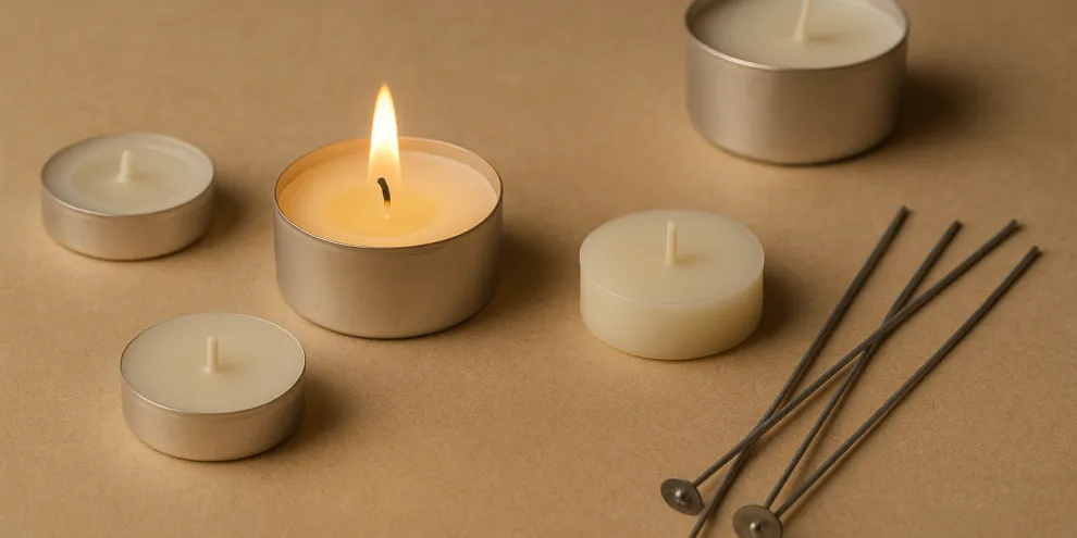 Mèche à âme zinc : pour les votives et chauffe-plats