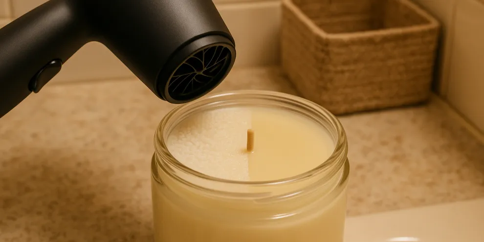 Sèche-cheveux : l'outil secret des bougies