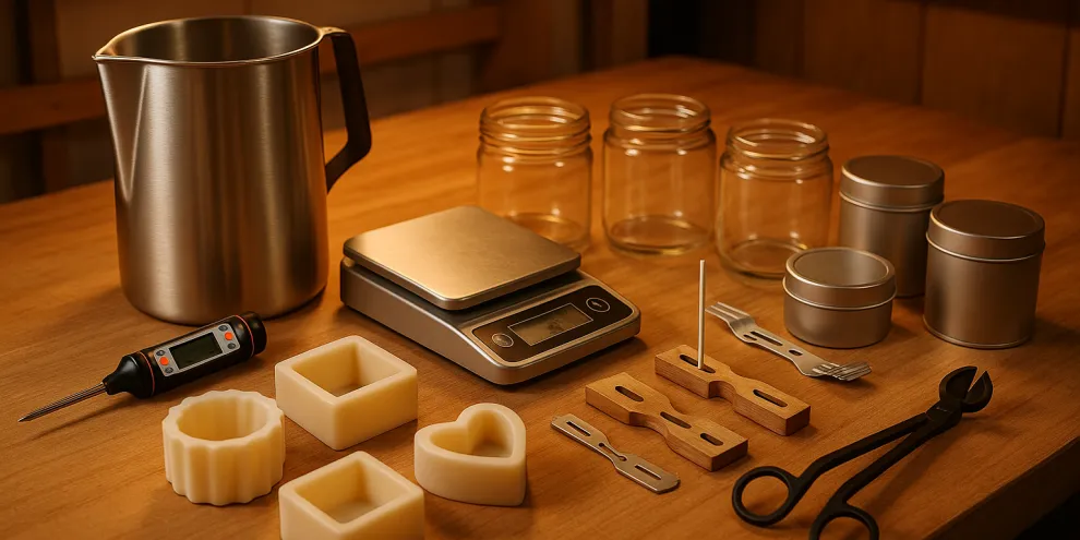 Le matériel pour fabriquer des bougies